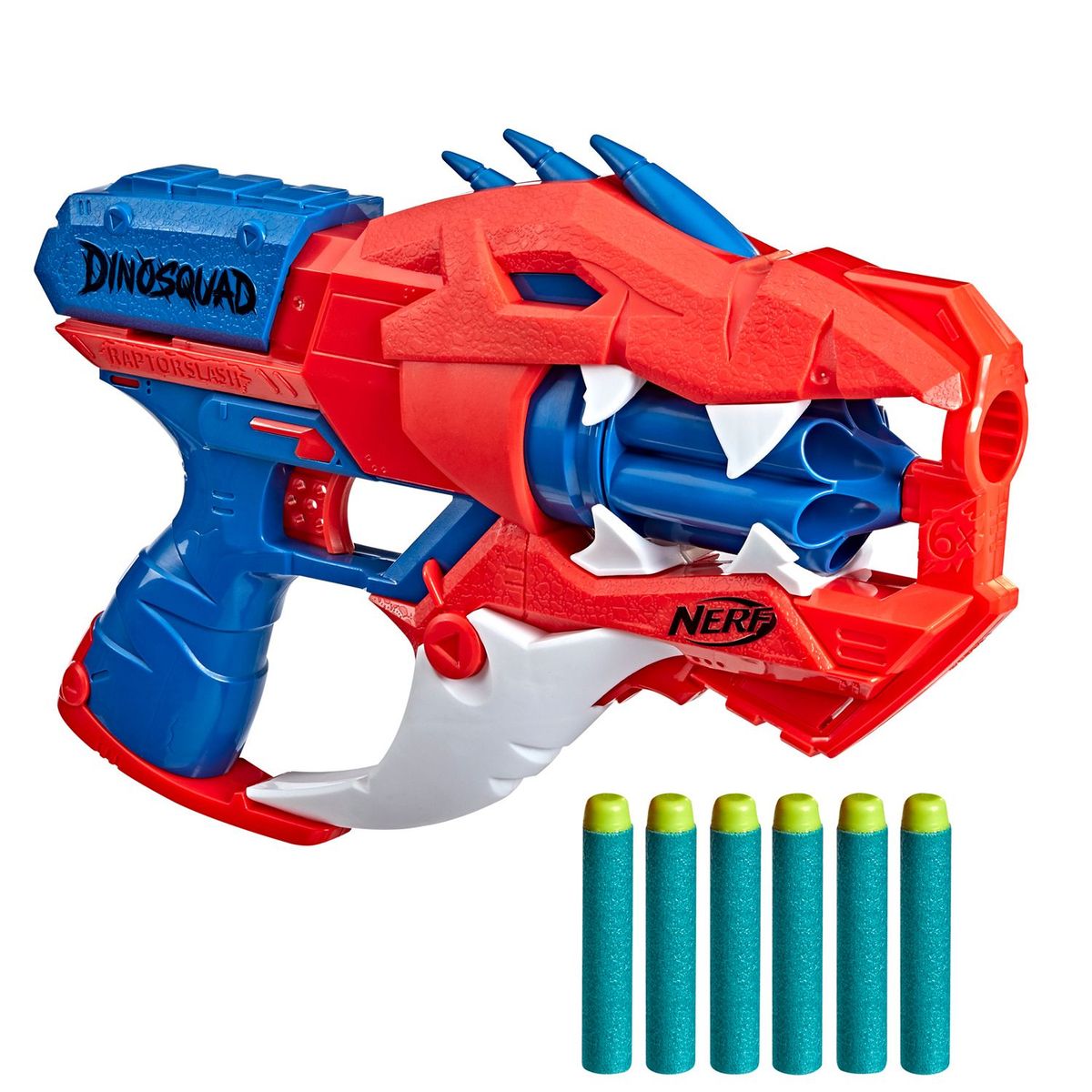 NERF - Lanzador Nerf Dinosquad Raptor-Slash. Incluye: lanzador y 6 dardos. (A partir de 8 años)