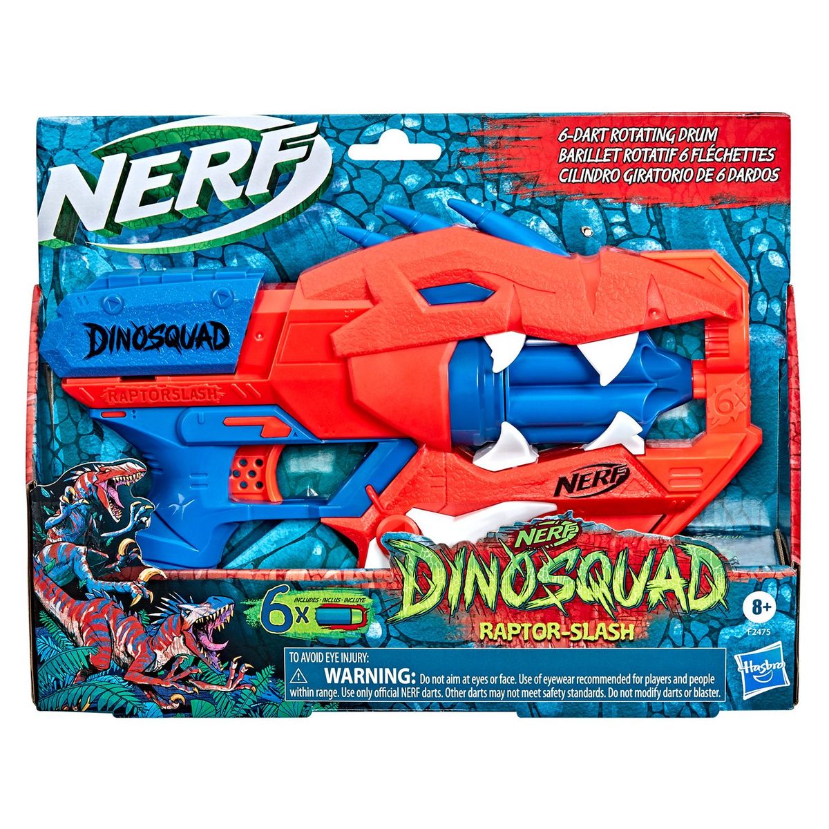 NERF - Lanzador Nerf Dinosquad Raptor-Slash. Incluye: lanzador y 6 dardos. (A partir de 8 años)