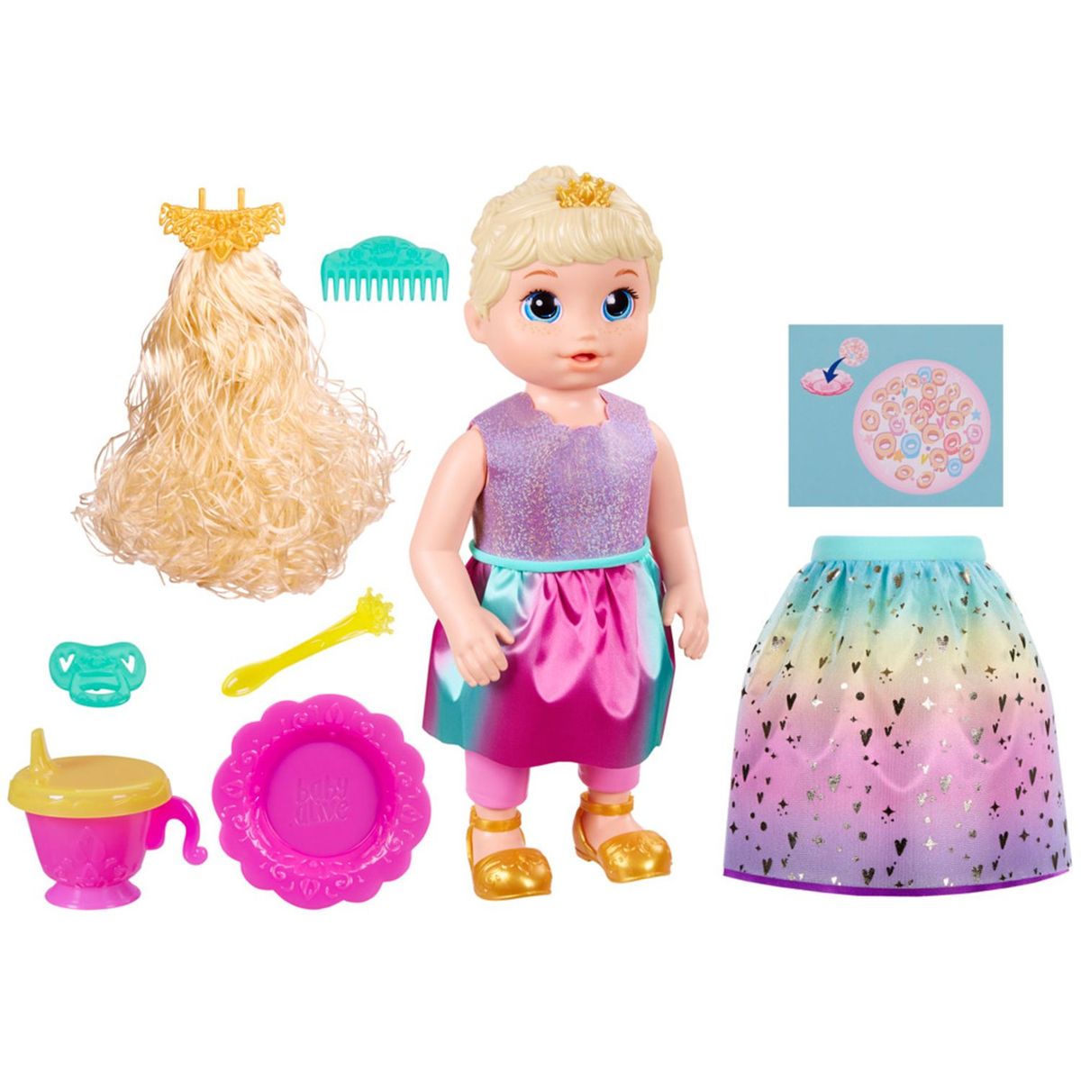 BABY ALIVE - Muñeca Baby Alive - Princesa Ellie Crece De Verdad - Cabello Rubio
