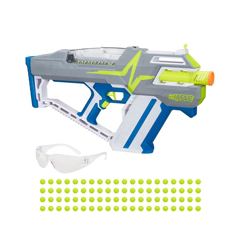 NERF - Lanzador Nerf Hypermach-100 - Lanzador Motorizado - 80 Recargas Nerf Hyper 