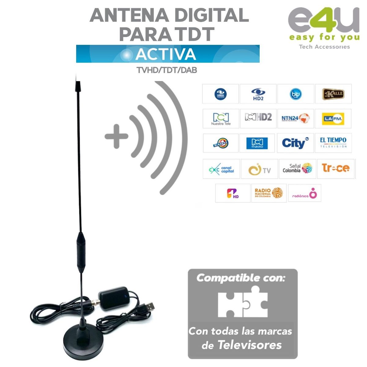 E4U - Antena digital TDT activa E4U