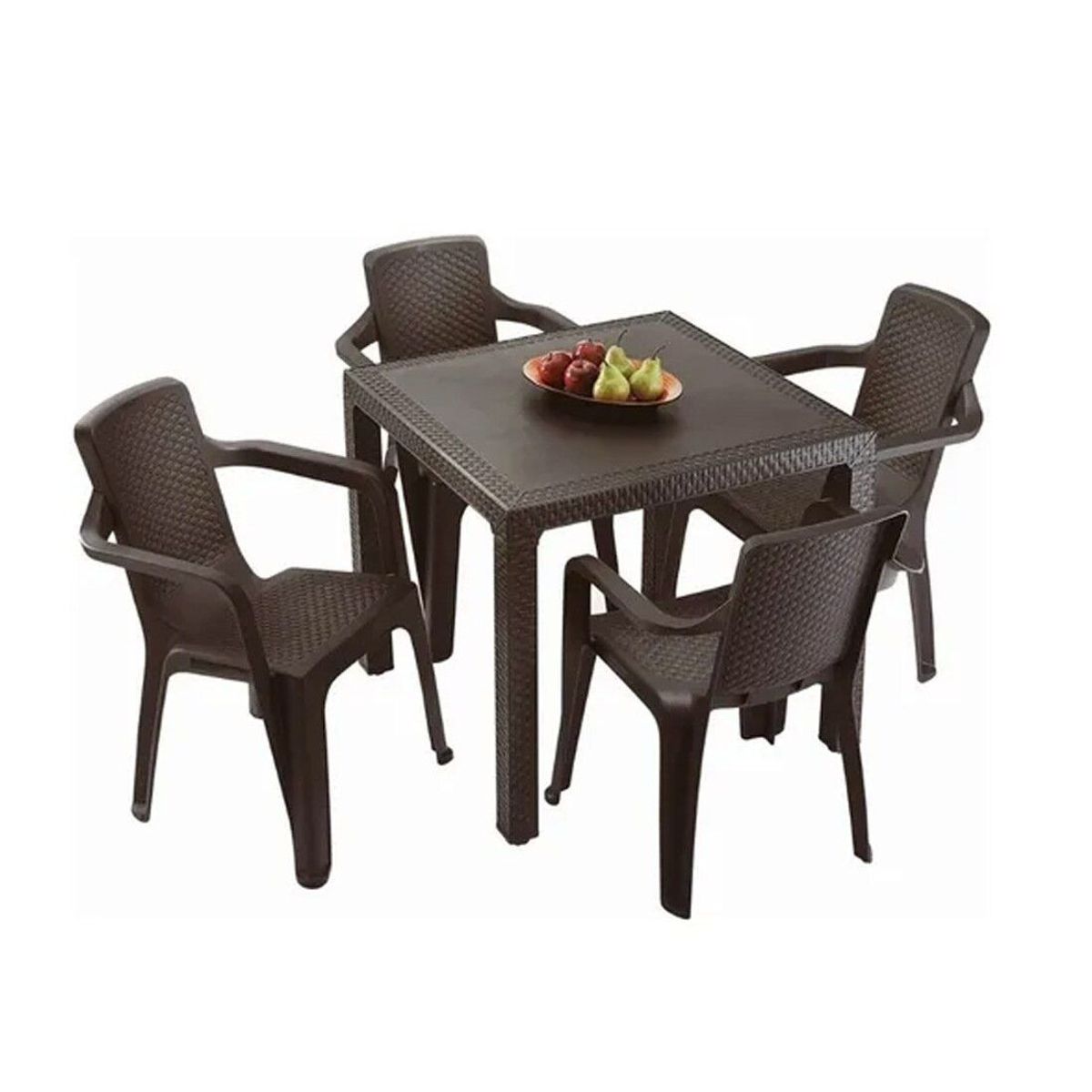 RIMAX - Mesa Eterna Plastico + 4 Sillas Con Brazos