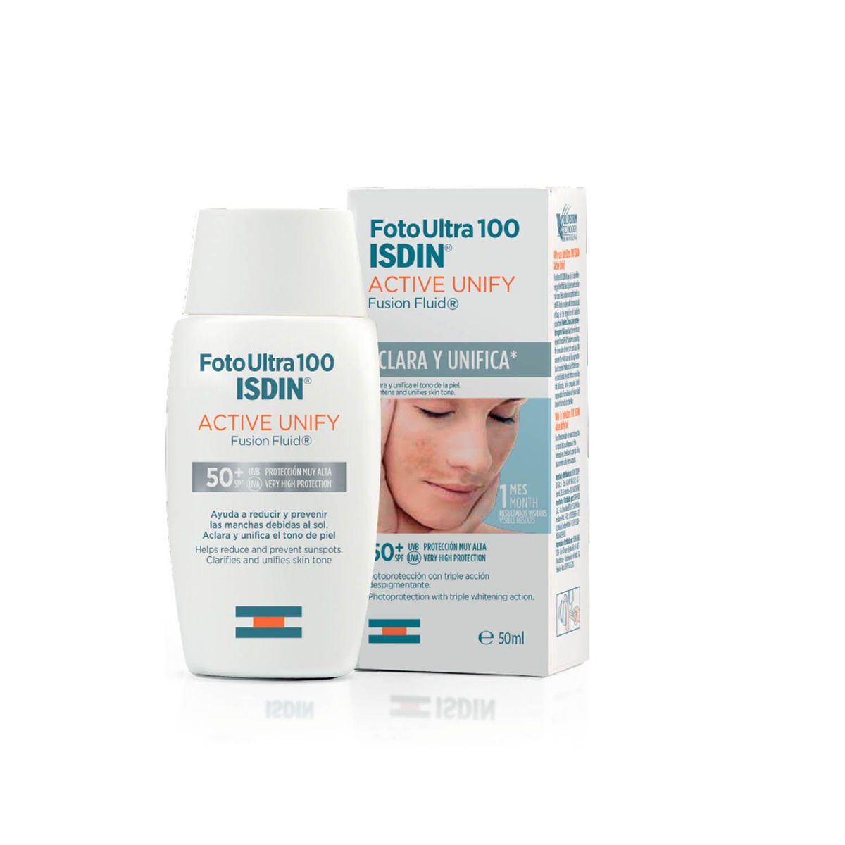 ISDIN - Bloqueador Solar Foto Ultra 100 Active Unify Isdin para Todo tipo de piel 50 ml