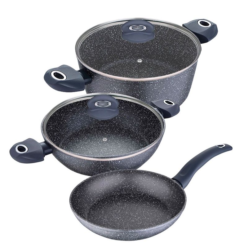 BERGNER - Juego de Ollas Bergner Orion Aluminio 5 Piezas