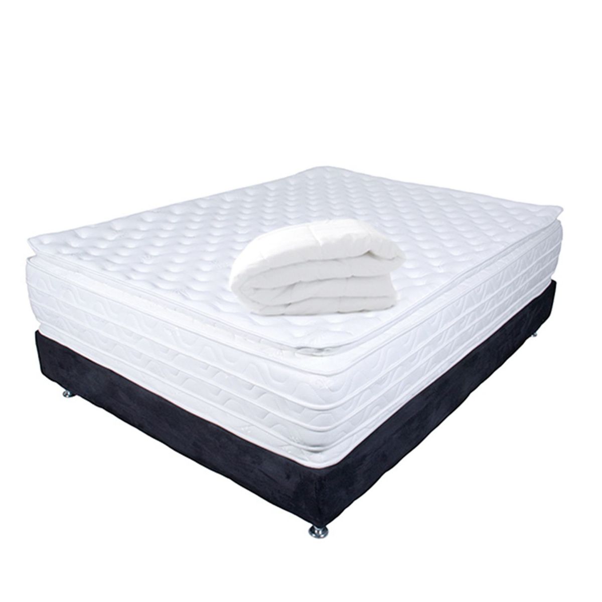 COLCHONES PARAISO - Colchón con basecama Doble Espuma Munich 140 x 190 cm + Protector Colchones Paraiso
