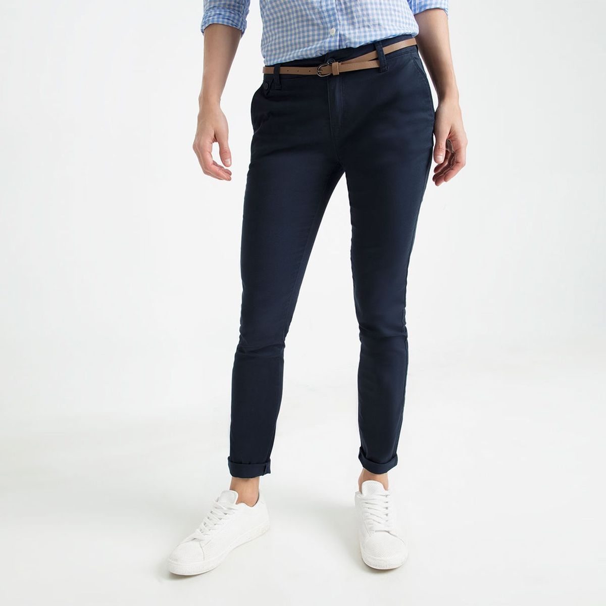  - Pantalón Algodón Mujer Recto Medio Gef