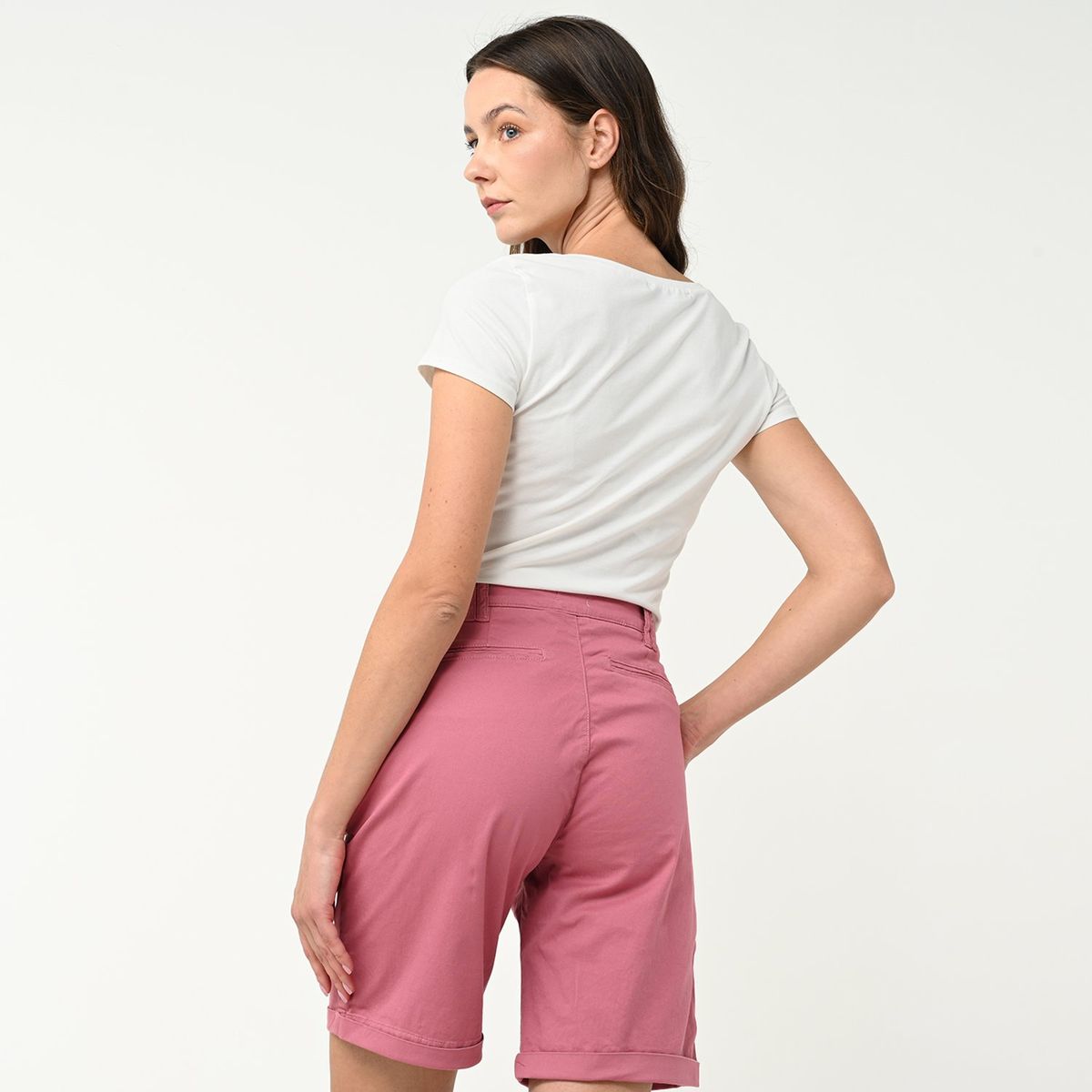 NEWPORT - Bermuda Mujer Tiro medio de Algodón Newport