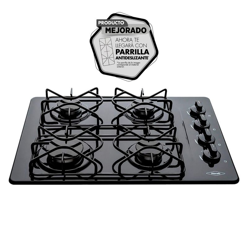 HACEB - Cubierta de Empotrar Gas Natural 60-43 cm Negro