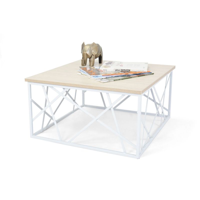 MICA - Mesa de Centro Moderna Cuadrada  en Madera Murano 61 x 33 x 61 cm Mica  - Mueble
