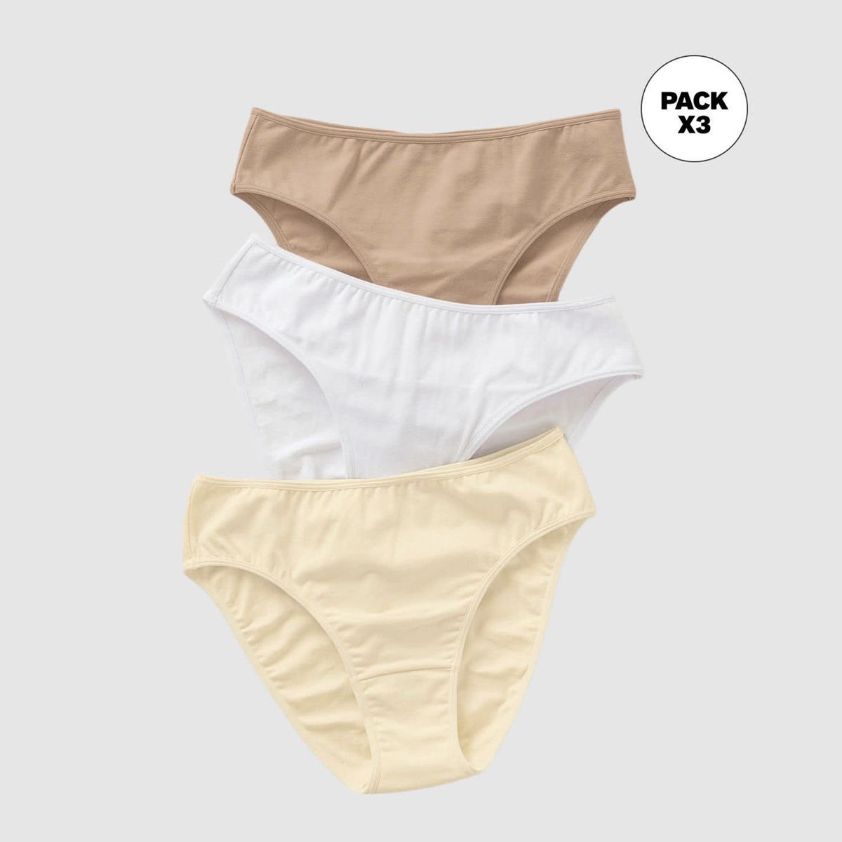 LEONISA - Calzón Pack de 3 de Algodón para Mujer LEONISA