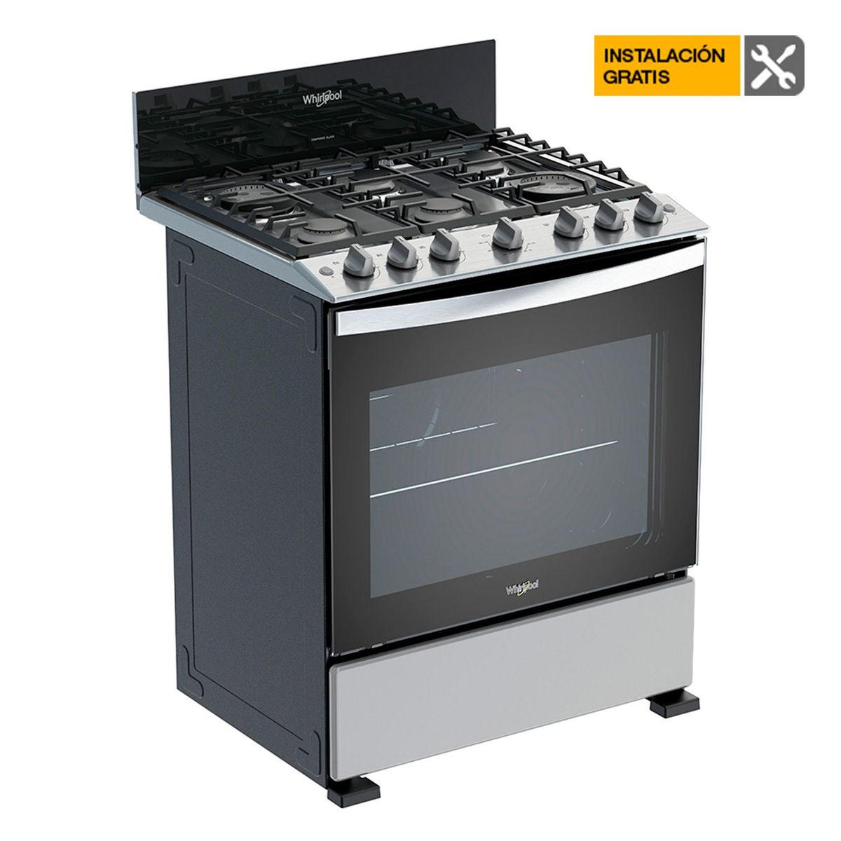 WHIRLPOOL - Estufa con Horno Whirlpool 6 Puestos LWFR3320D