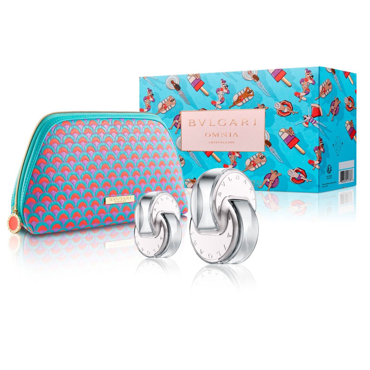 BVLGARI - Set de Perfume Mujer Bvlgari Omnia Crystalline EDT 65 ml + Omnia Crystalline EDT 15 ml + Pouch