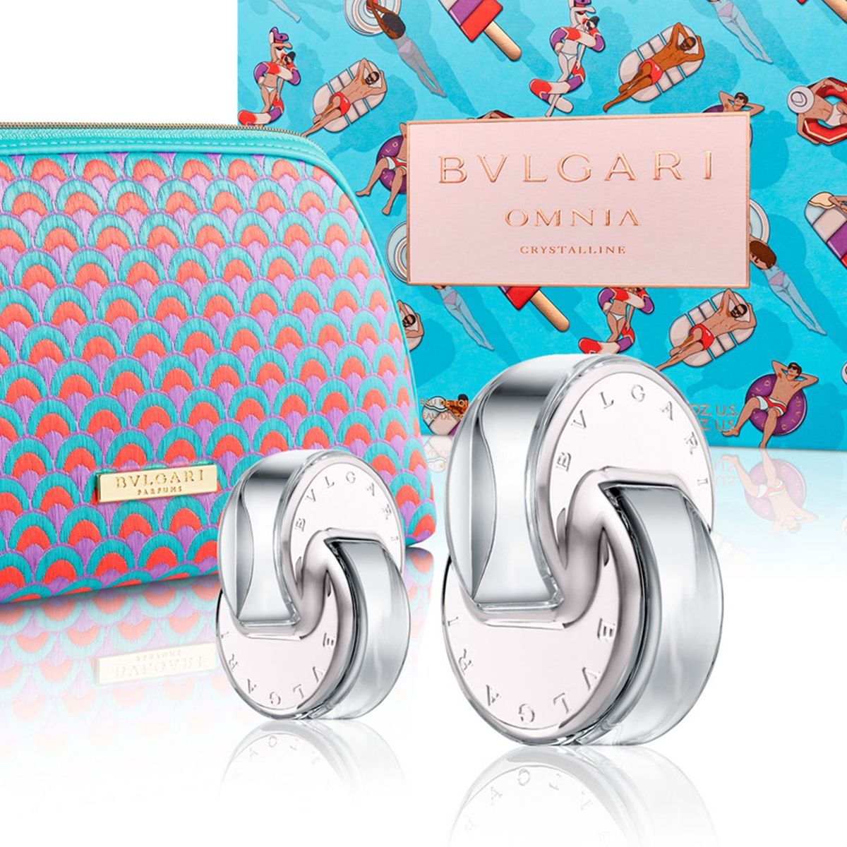 BVLGARI - Set de Perfume Mujer Bvlgari Omnia Crystalline EDT 65 ml + Omnia Crystalline EDT 15 ml + Pouch