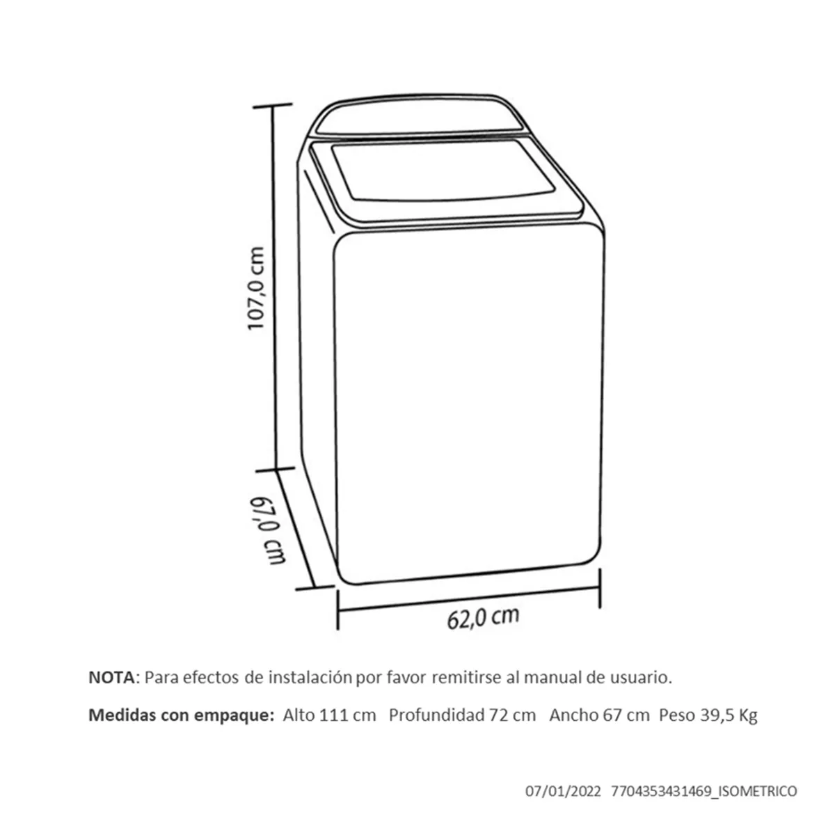 HACEB - Lavadora Haceb Carga Superior 16 kg LA16EVI16B-CC1HW