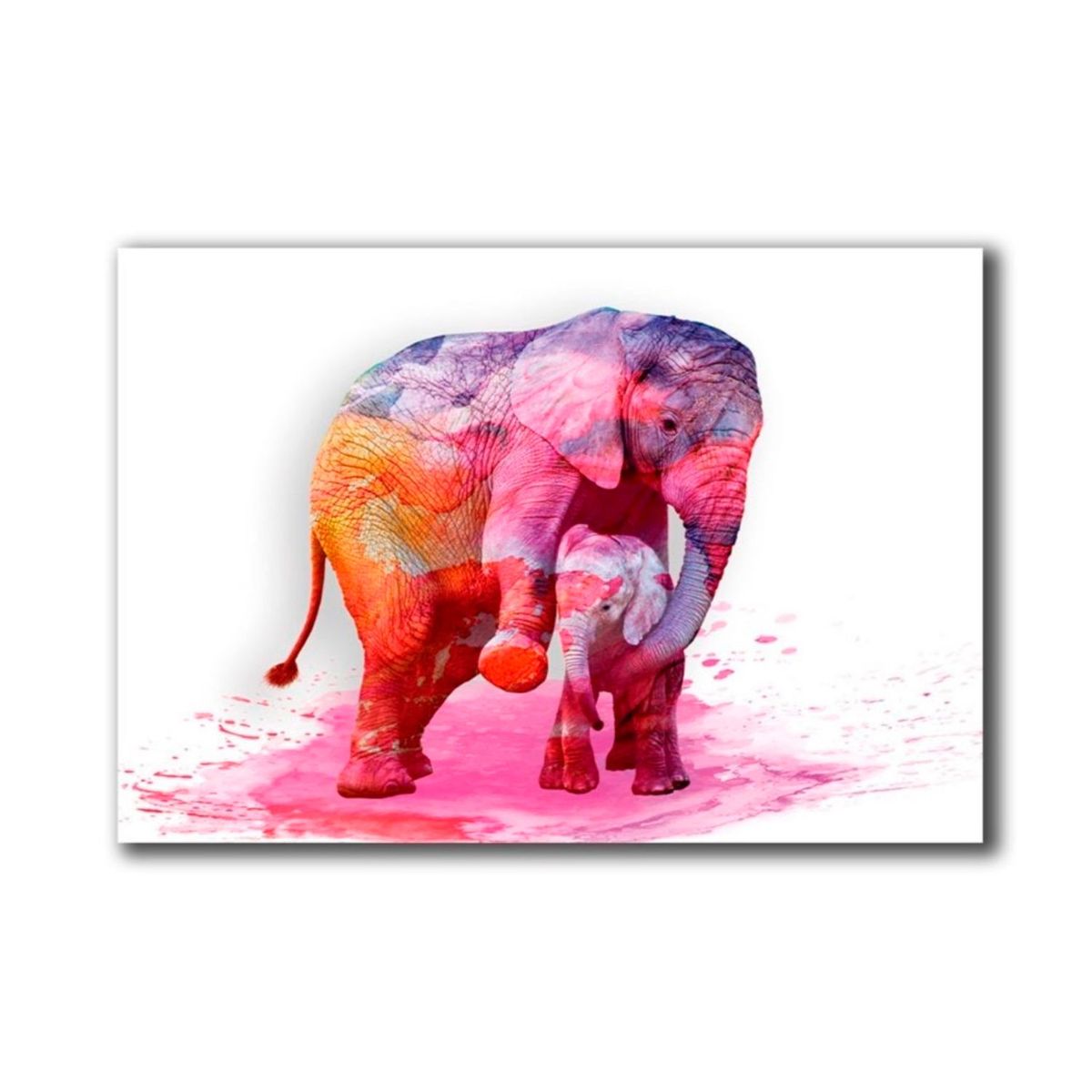 MICA - Cuadro Poliéster Elefante Rosa M