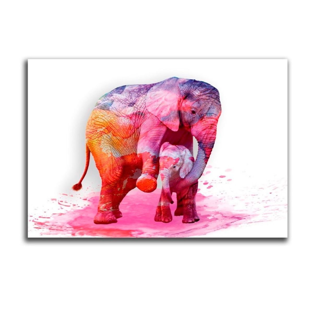 MICA - Cuadro Poliéster Elefante Rosa Xl
