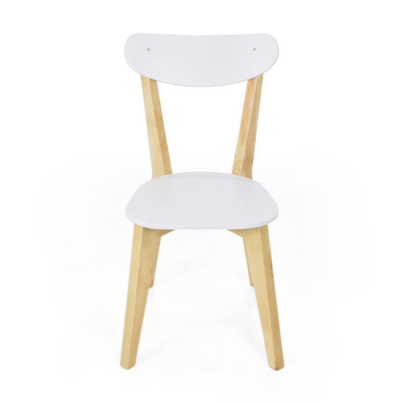MICA - Silla de Comedor Moderna en Madera pino Blanco (Incluye 1 Silla) Mica