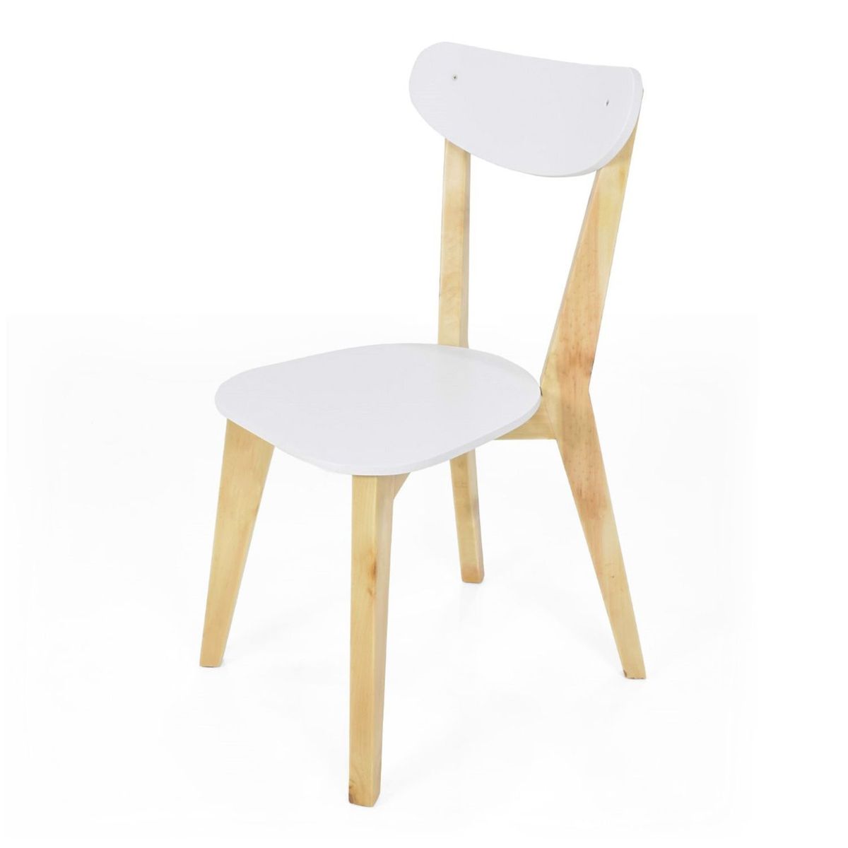 MICA - Silla de Comedor Moderna en Madera pino Blanco (Incluye 1 Silla) Mica