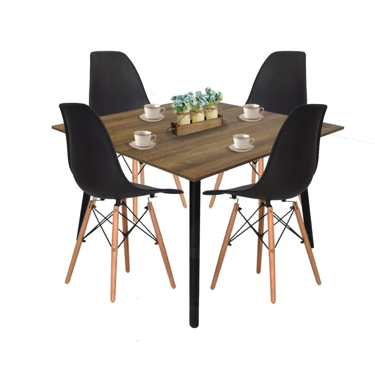 DKO DESIGN - Juego de Comedor Moderno para 4 Personas (Comedor + 4 Sillas) Dko Design
