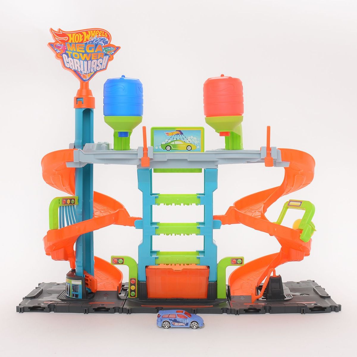 HOT WHEELS - Pista de carro Hot Wheels: Mega Carwash Cambio de Color. Incluye 1 carro