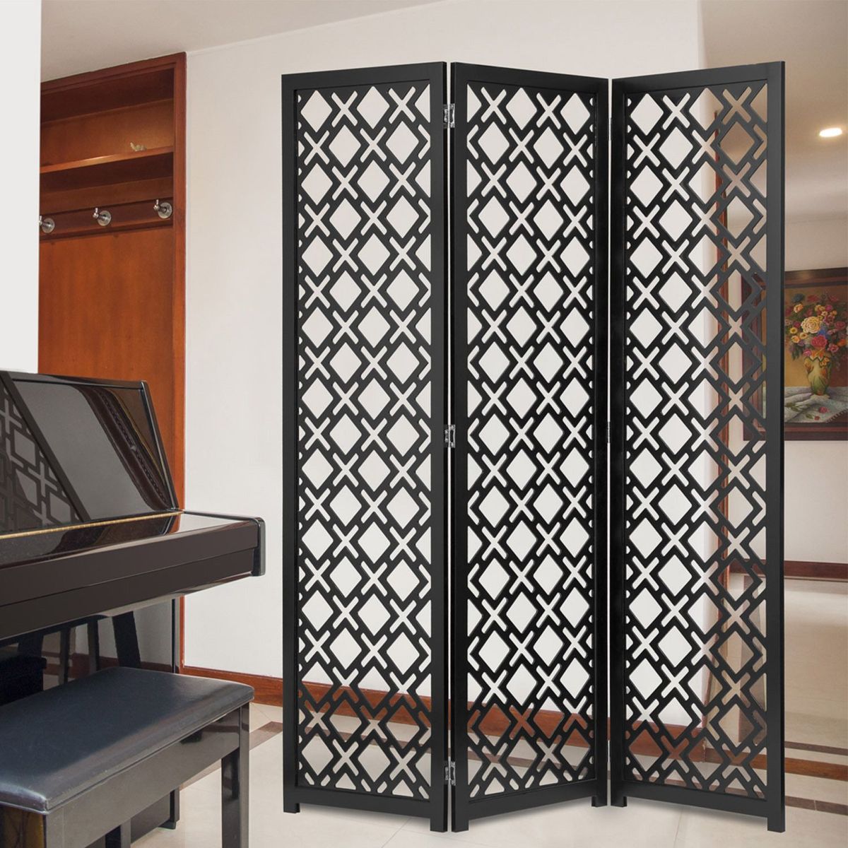 DIMI HOME - Biombo Geométrico Wengue