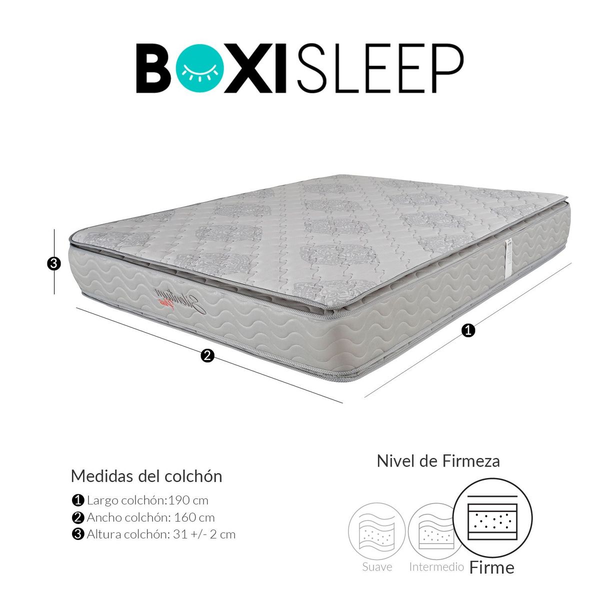  - Colchón Queen Silentium Plus 160 x 190 cm Colchones Wonder