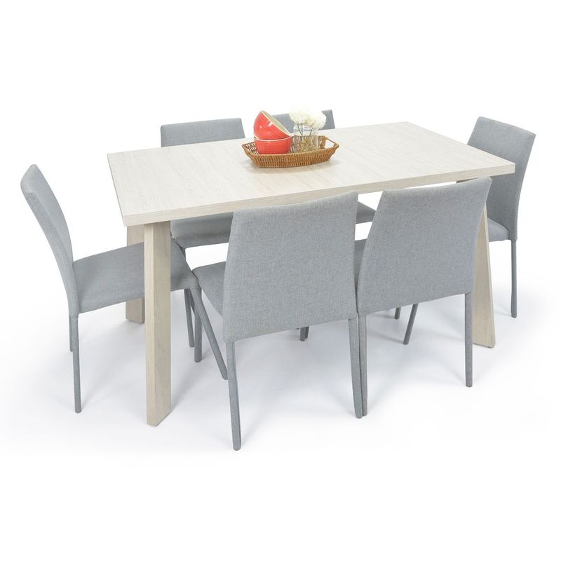 MICA - Juego de Comedor 6 Personas Rectangular Plus