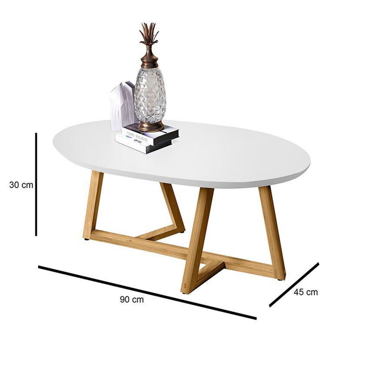MUEBLES 20 20 - Mesa De Centro Tampa Blanco Almendra