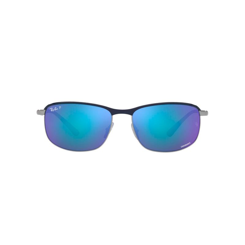 RAY BAN - Gafas de sol Ray Ban B3671CH Unisex Marco Blue On Gunmetal Lente Polar Grey Mirror Blue