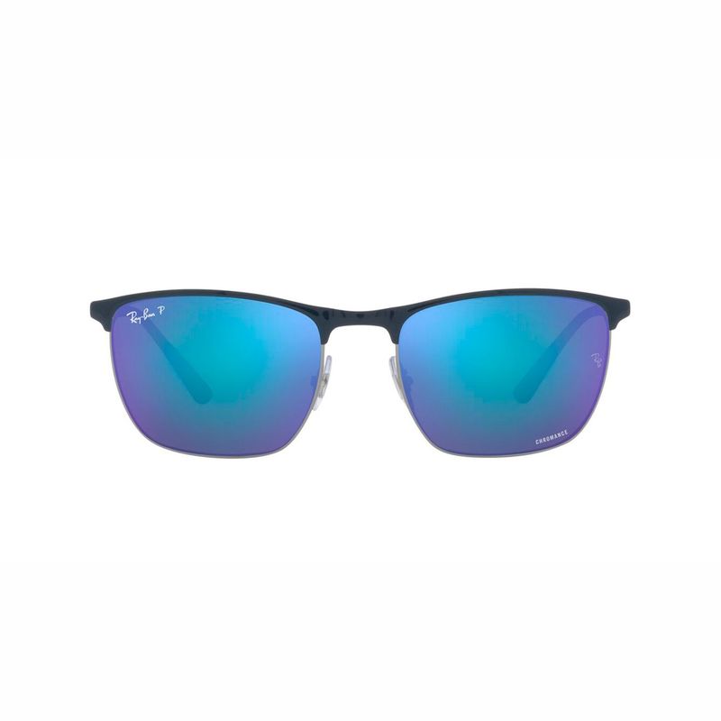 RAY BAN - Gafas de sol Ray Ban RB3686 Unisex Marco Blue On Gunmetal Lente Polar Mirror Blue
