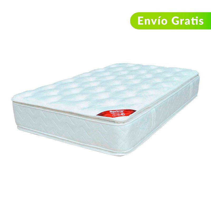 COLCHONES SPRING - Colchón Doble Firme Ortopédico con Doble Pillow Resortado Supreme 140 x 190 cm Colchones Spring - 0% Interés a 3, 6 o 12 Cuotas Pagando con tu CMR Banco Falabella