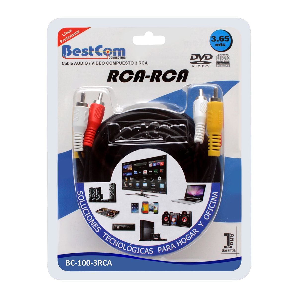 BESTCOM - Cable de Audio VID 3 RCA-3 RCA