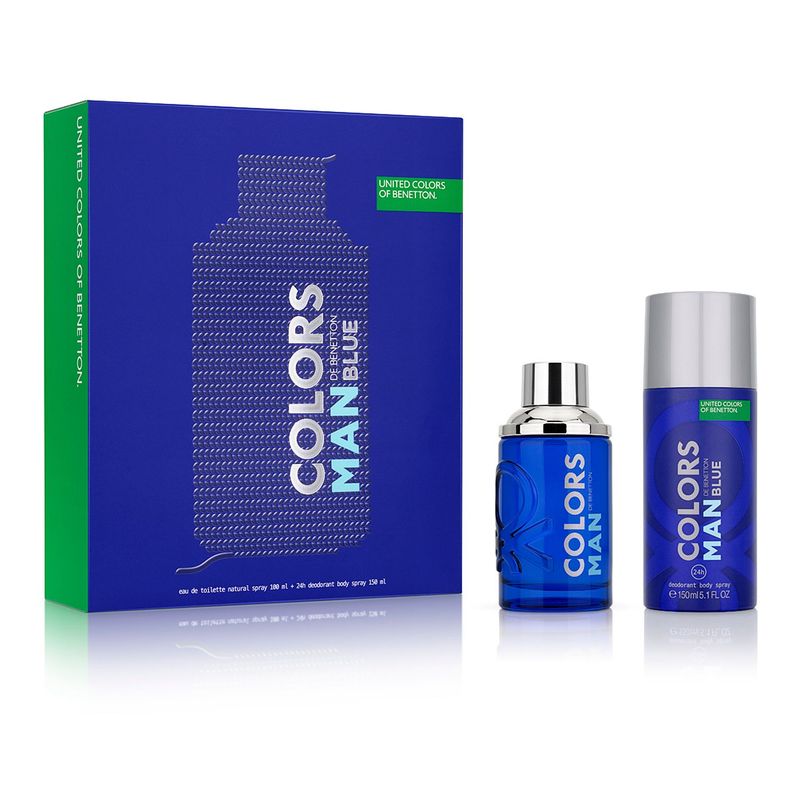 BENETTON - Set de Perfume Hombre Benetton Colors Blue man 100 ml EDT + Desodorante 150 ml