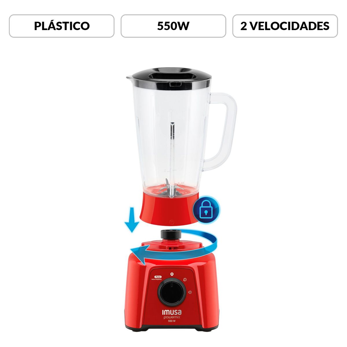 IMUSA - Licuadora Imusa Powermix 550w 2 Velocidades