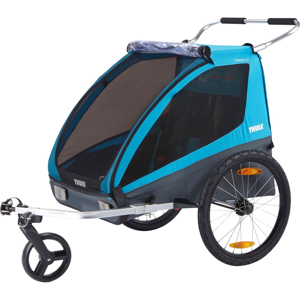 THULE - Remolque de Niño para bicicleta Azul de 2 asientos 