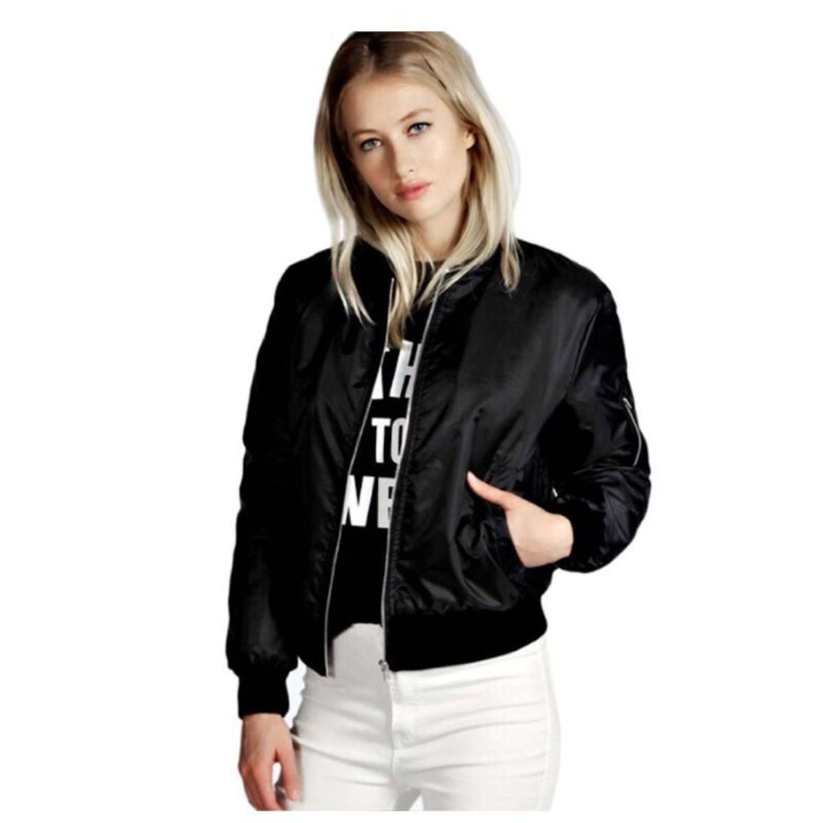 UBMD - Chaqueta mujer delgada rompevientos piloto corta