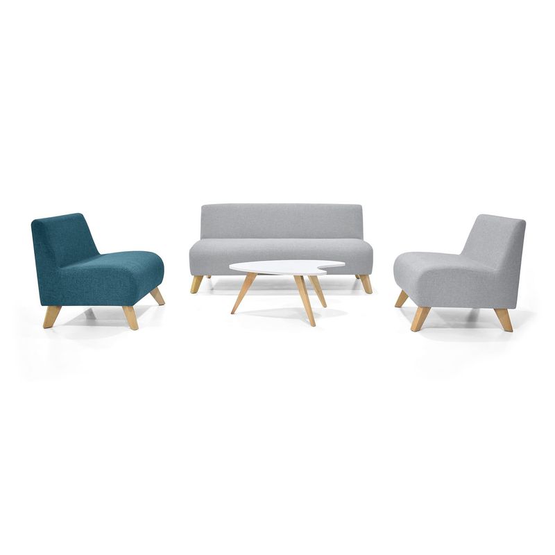 MICA - Juego de Sala Moderno en Poliéster (Sofá + 2 Poltronas + Mesa de Centro) Taniz Mica 