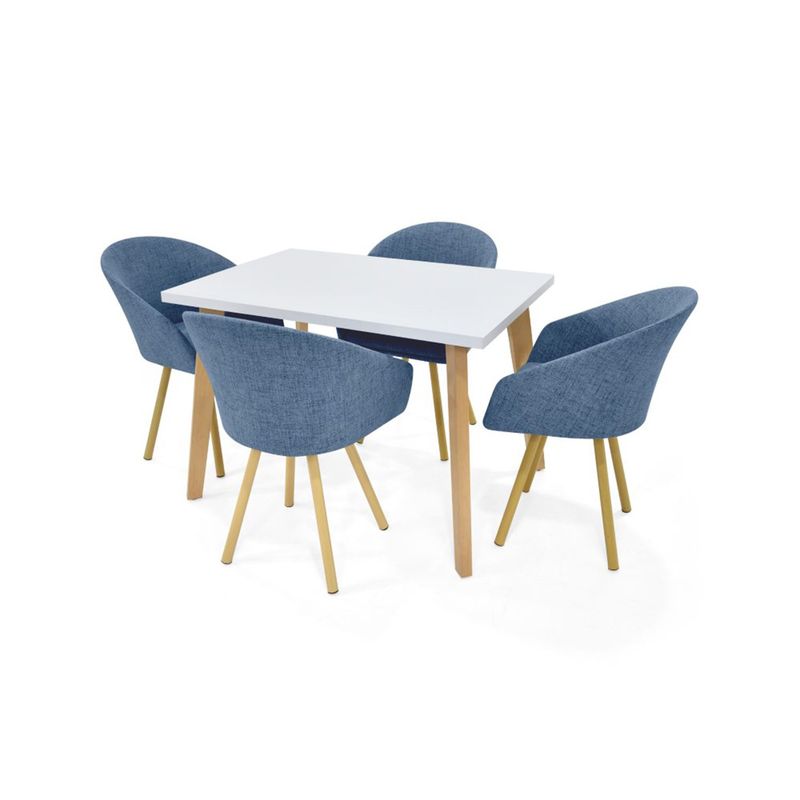 MICA - Juego de Comedor Moderno para 4 Personas (Comedor + 4 Sillas) Mica