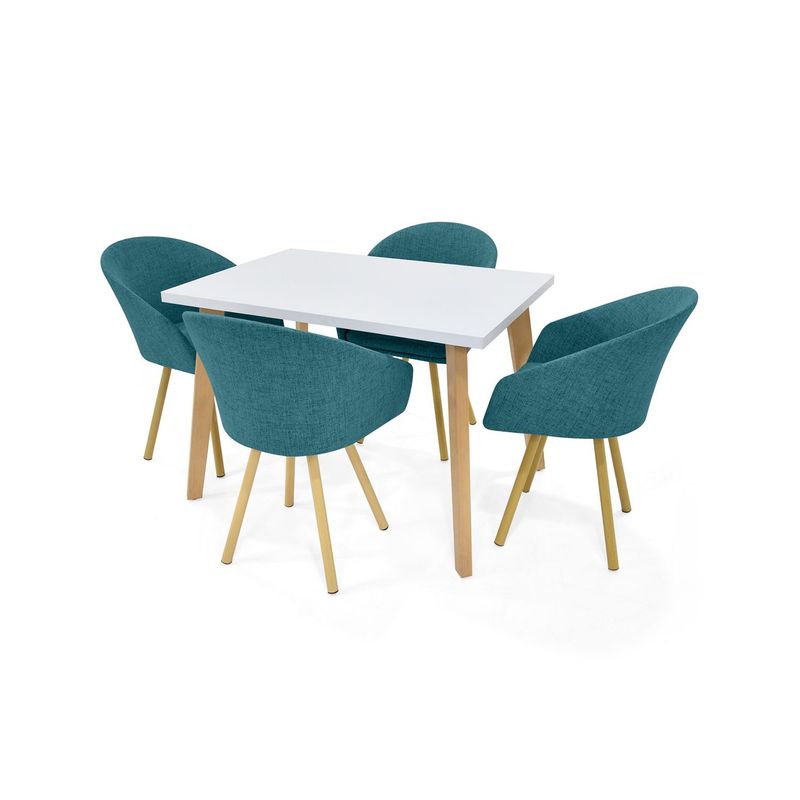 MICA - Juego de Comedor Moderno para 4 Personas (Comedor + 4 Sillas) Mica