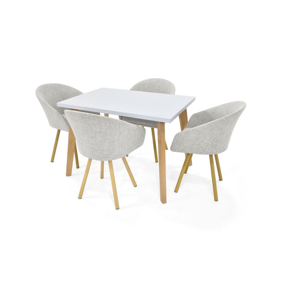 MICA - Juego de Comedor Moderno para 4 Personas (Comedor + 4 Sillas) Mica