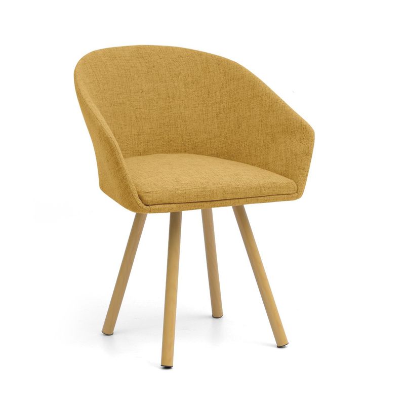 MICA - Silla de Comedor Moderna en Poliéster Amarillo (Incluye 1 Silla) Mica