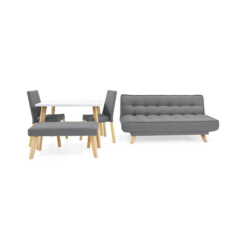 MICA - Juego de Sala Moderno en Poliéster (Sofá Cama + Comedor) Ghana Mica