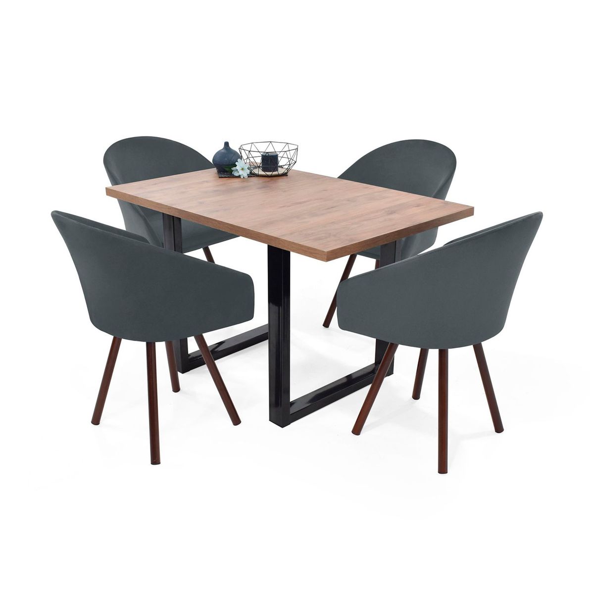 MICA - Juego de Comedor Moderno para 4 Personas (Comedor + 4 Sillas) Mica