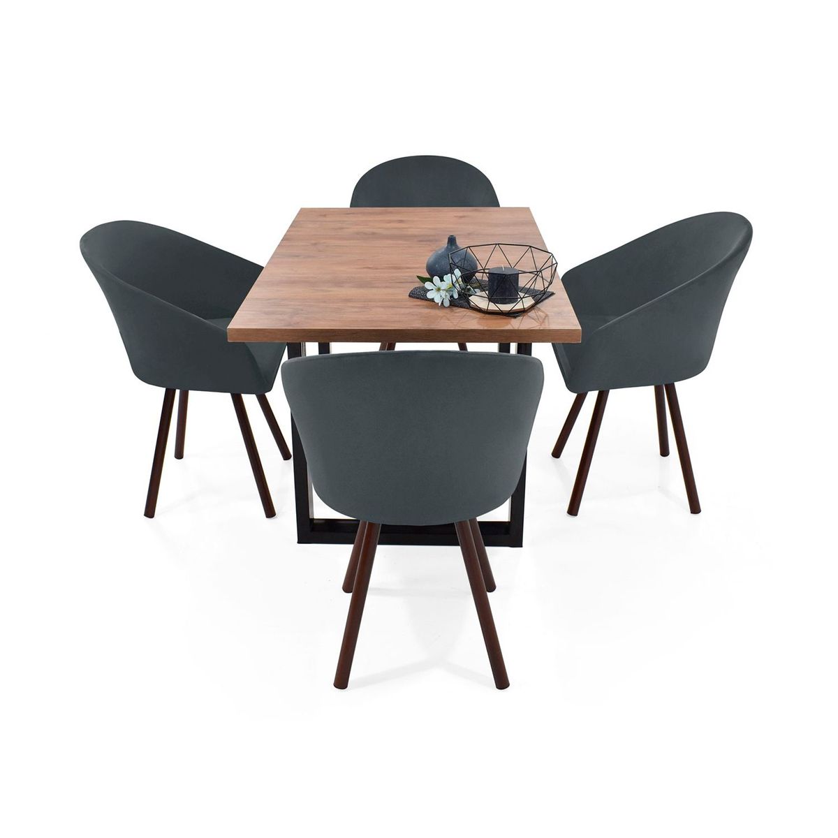 MICA - Juego de Comedor Moderno para 4 Personas (Comedor + 4 Sillas) Mica