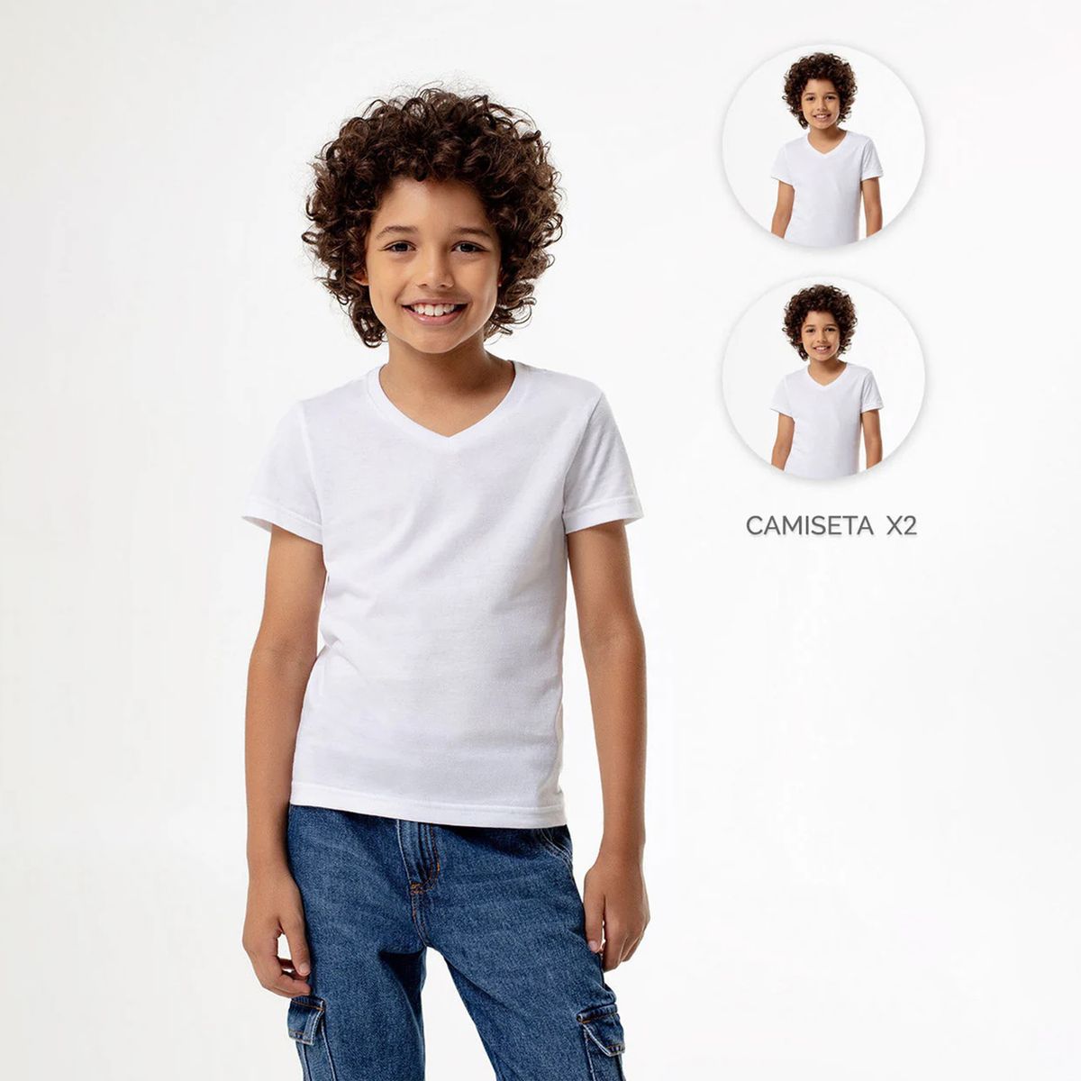 GEF - Camisetas para Niño Pack de 2 unidades Manga corta de Algodón Gef