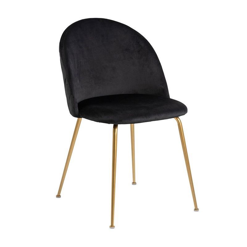 ACTONA - Silla de Comedor Moderna en Tela Negro (Incluye 1 Silla) Actona