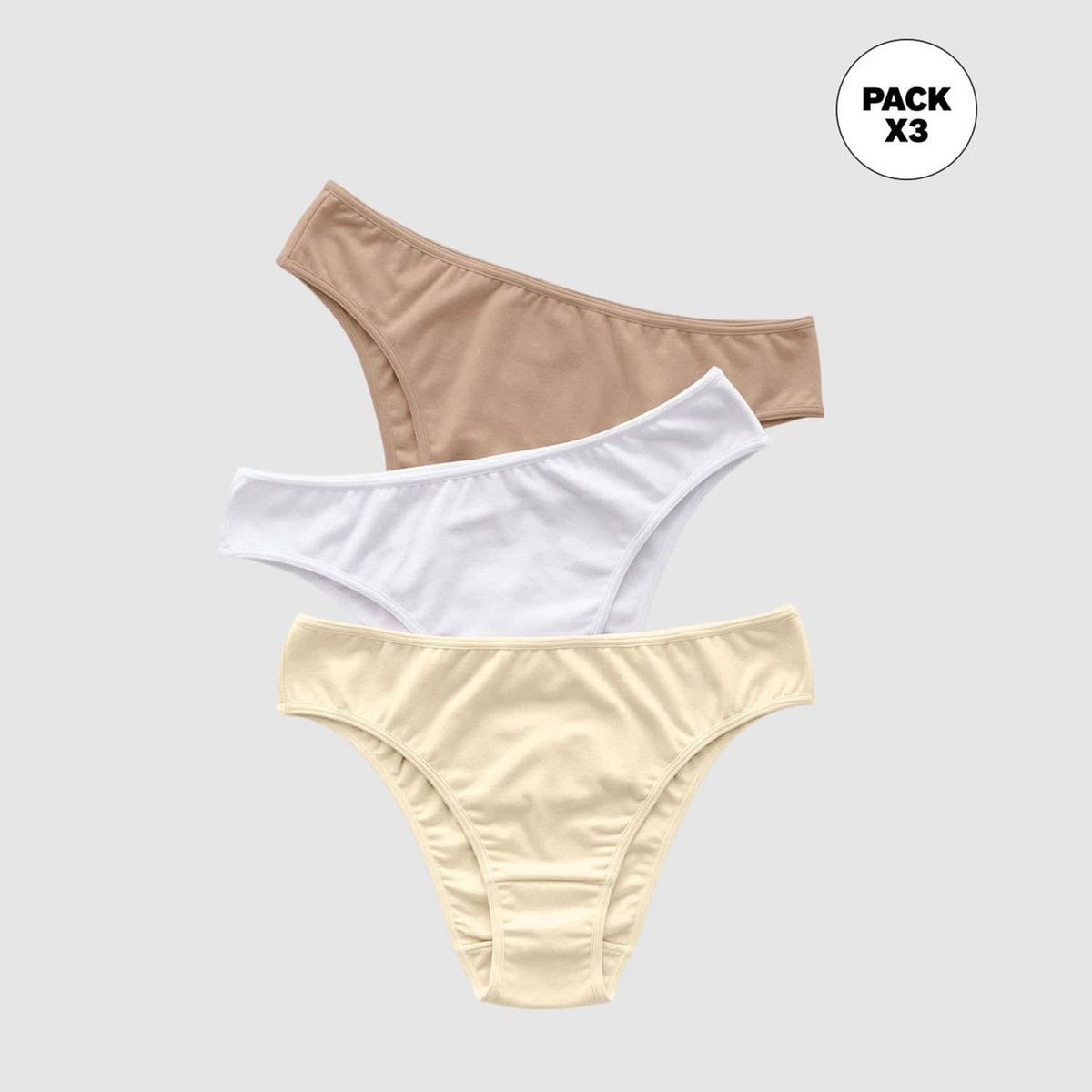 LEONISA - Calzón pack bikini Pack de 3 de Algodón para Mujer LEONISA