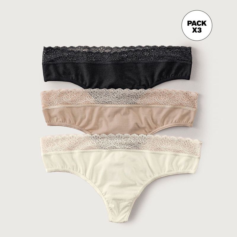 LEONISA - Calzón pack colaless Pack de 3 para Mujer LEONISA