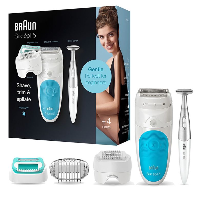 BRAUN - Braun Silk-épil 5, Depiladora Eléctrica Mujer 3en1, 5-810