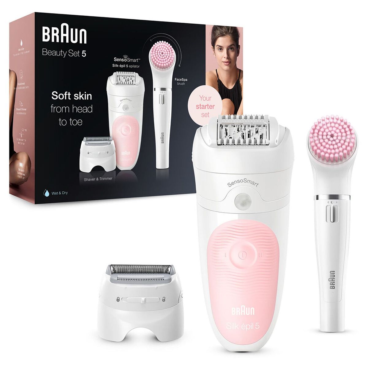 BRAUN - Braun Silk-épil 5, Depiladora Eléctrica Mujer 4en1, 5-895